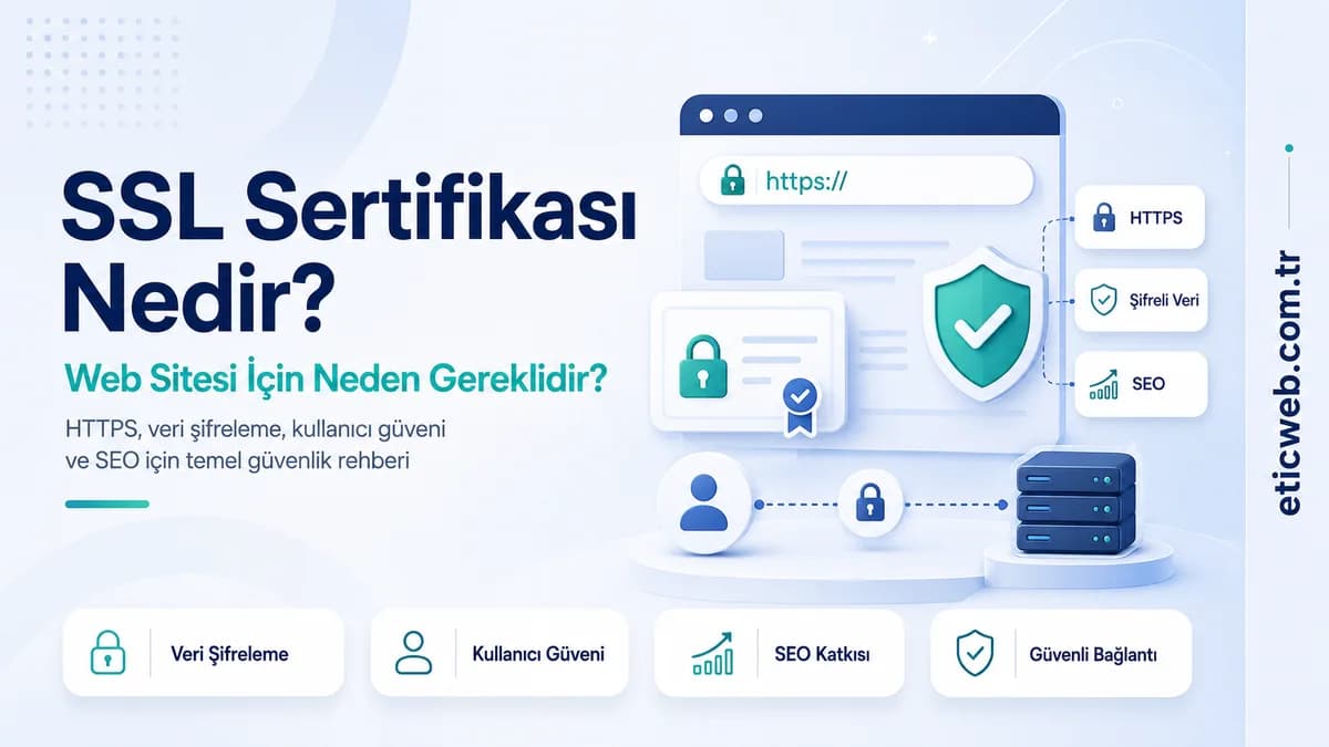 SSL sertifikası ve HTTPS güvenliği ile korunan web sitesi ekranı