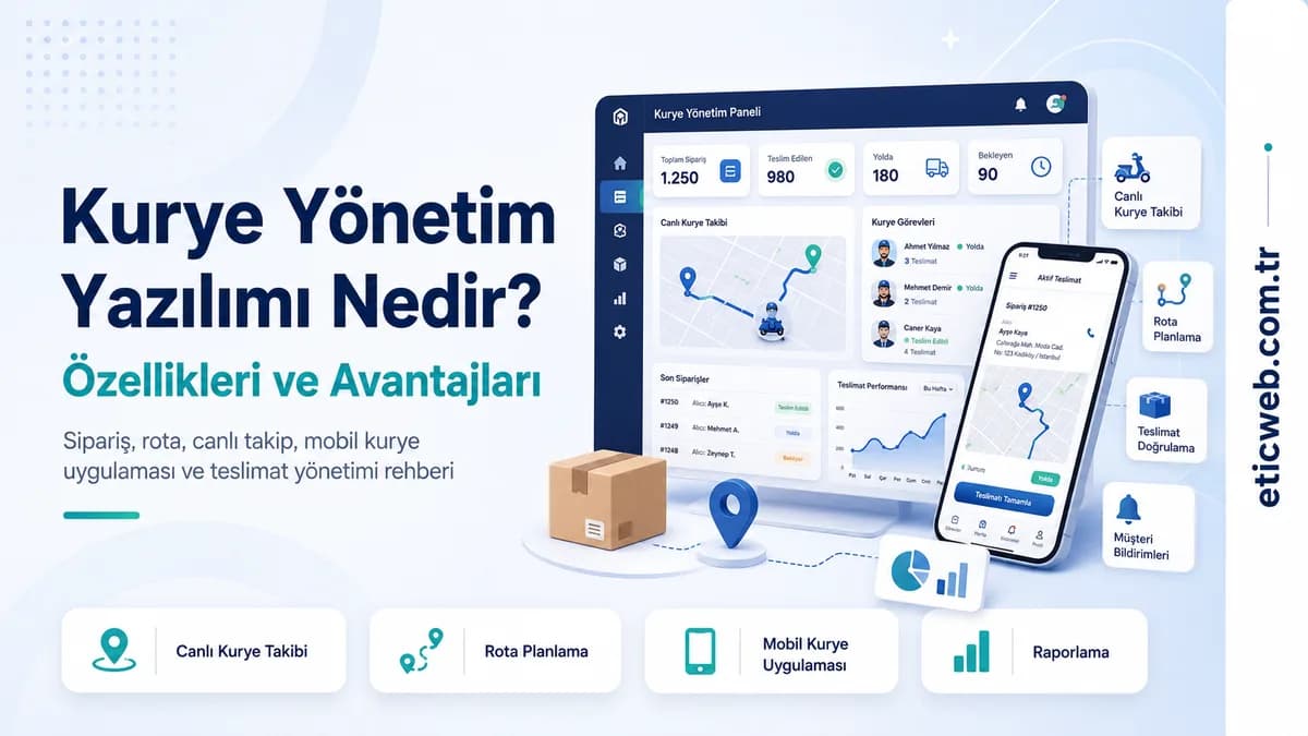 Harita üzerinde kurye konumları ve teslimat rotalarını gösteren kurye yönetim yazılımı ekranı
