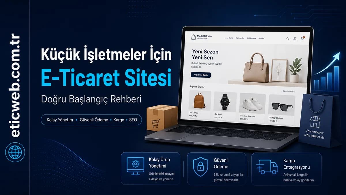 Küçük işletme sahibi dizüstü bilgisayardan e-ticaret sitesindeki siparişleri yönetiyor